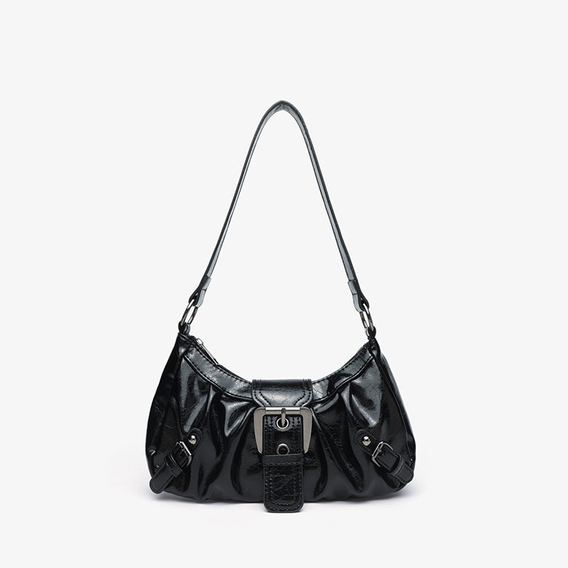Damen elegante Umhängetasche mit stilvollem Faltendesign und practical Schulterriemen Nord Taschen