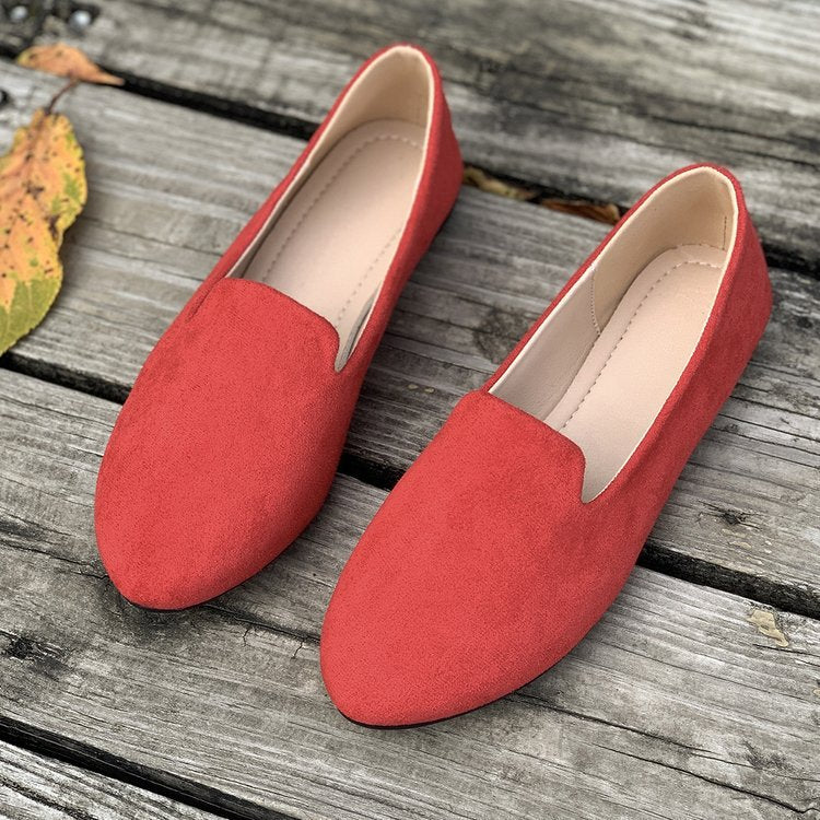 Damen flache Ballerinas aus hochwertigem Wildleder mit elastischem Einstieg und rutschfester Sohle - Vittorelli