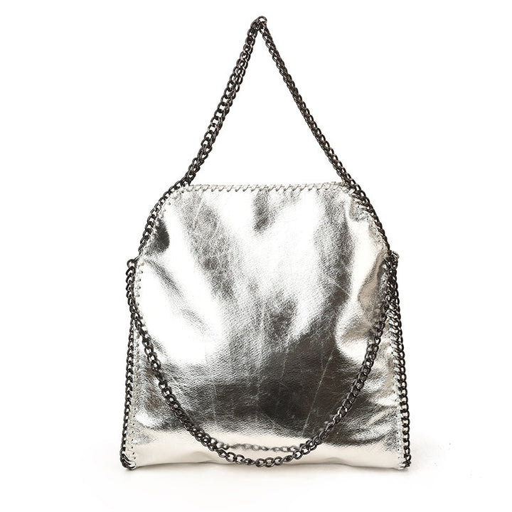 Damen Metallic Handtasche mit Kettenakzent und modischem Design Nord Taschen