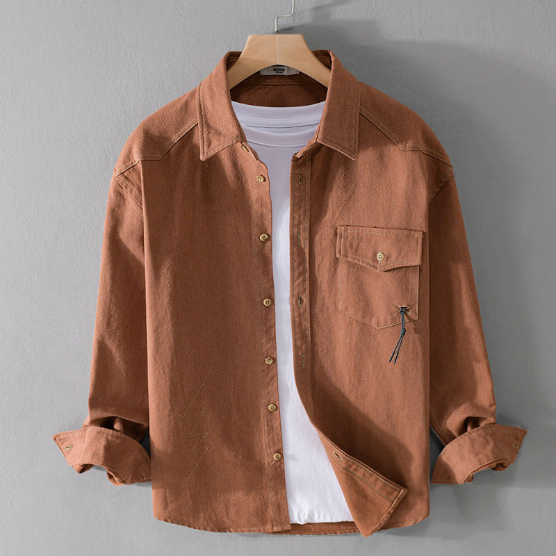 Herren Relaxed-Overshirt aus Baumwoll-Twill mit aufgesetzter Brusttasche Nord Taschen