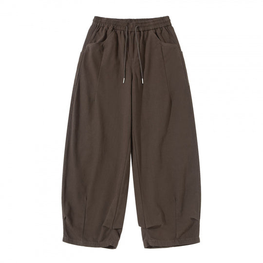 Damen Weite Cropped-Hose mit Tunnelzugbund, Ballon-Silhouette und aufgesetzten Taschen Nord Taschen
