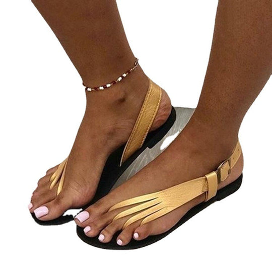 Damen flache Riemchensandalen mit geschicktem Schlitz-Design und verstellbarem Riemen Nord Taschen