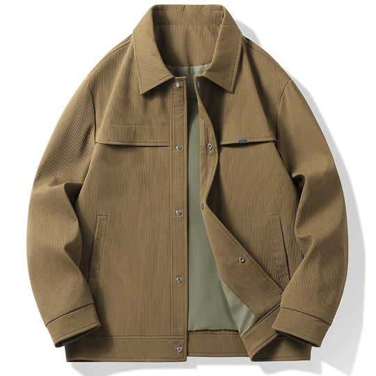 Herren Cord-Überhemdjacke mit Druckknopffront, durchgehendem Futter & Relaxed-Schnitt Nord Taschen
