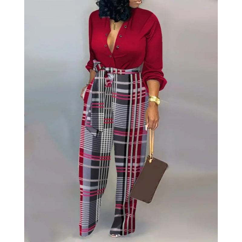 Damen Denim Jumpsuit mit modischem Patchwork-Design und praktischen Taschen - Arvani