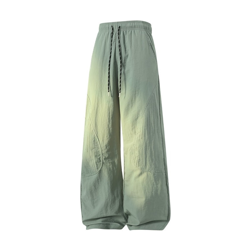 Damen Weite Baggy-Leinenoptik-Hose mit Tunnelzug, perforierten Einsätzen & Relaxed-Silhouette Nord Taschen