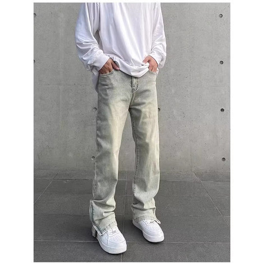 Herren Lässige Weitgeschnittene Jeans Nord Taschen