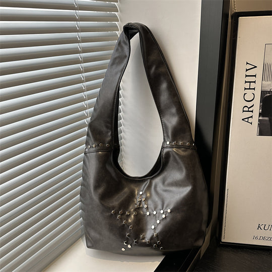 Damen Hobo-Tasche mit eleganter Sternenverzierung und strukturiertem Kunstleder Nord Taschen