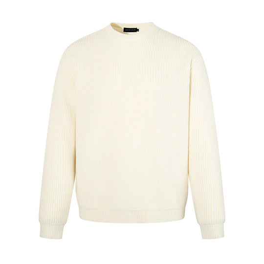 Herren Feinstrickpullover mit Rundhalsausschnitt und geripptem Strukturstrick Nord Taschen