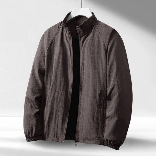 Herren Leichte winddichte Reißverschluss-Blousonjacke mit Stehkragen und elastischen Bündchen Nord Taschen