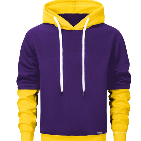 Herren Kapuzenpullover im Lagen-Look mit Kontrastkapuze und Kordelzug Nord Taschen