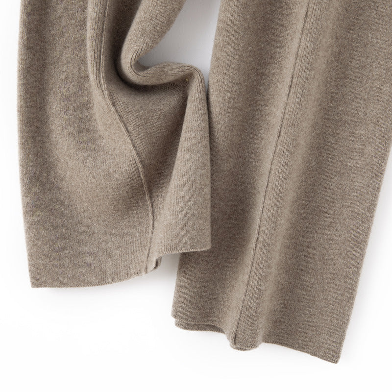 Damen Weiche Strickhose mit weitem Bein, Tunnelzugbund und dekorativer Mittelnaht Nord Taschen