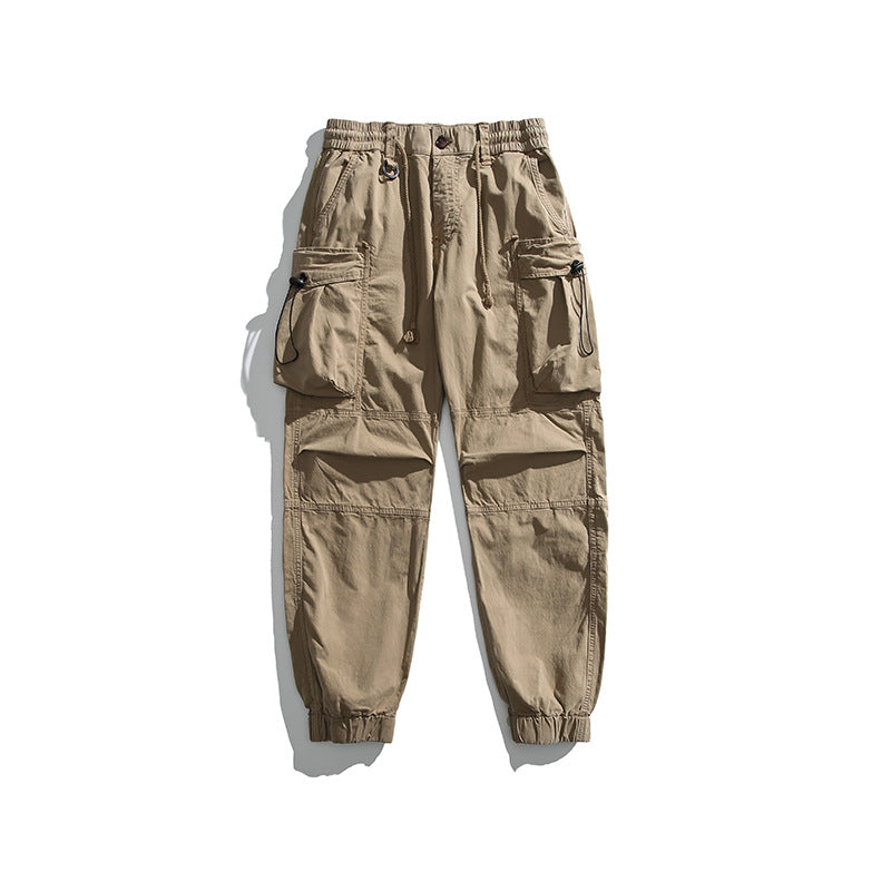 Herren Militärisch inspirierte Cargohose mit elastischem Tunnelzugbund, Klapp- und Reißverschlusstaschen Nord Taschen