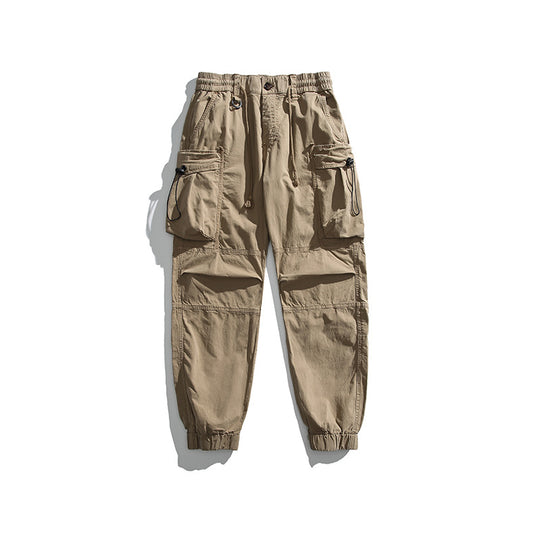 Herren Militärisch inspirierte Cargohose mit elastischem Tunnelzugbund, Klapp- und Reißverschlusstaschen Nord Taschen