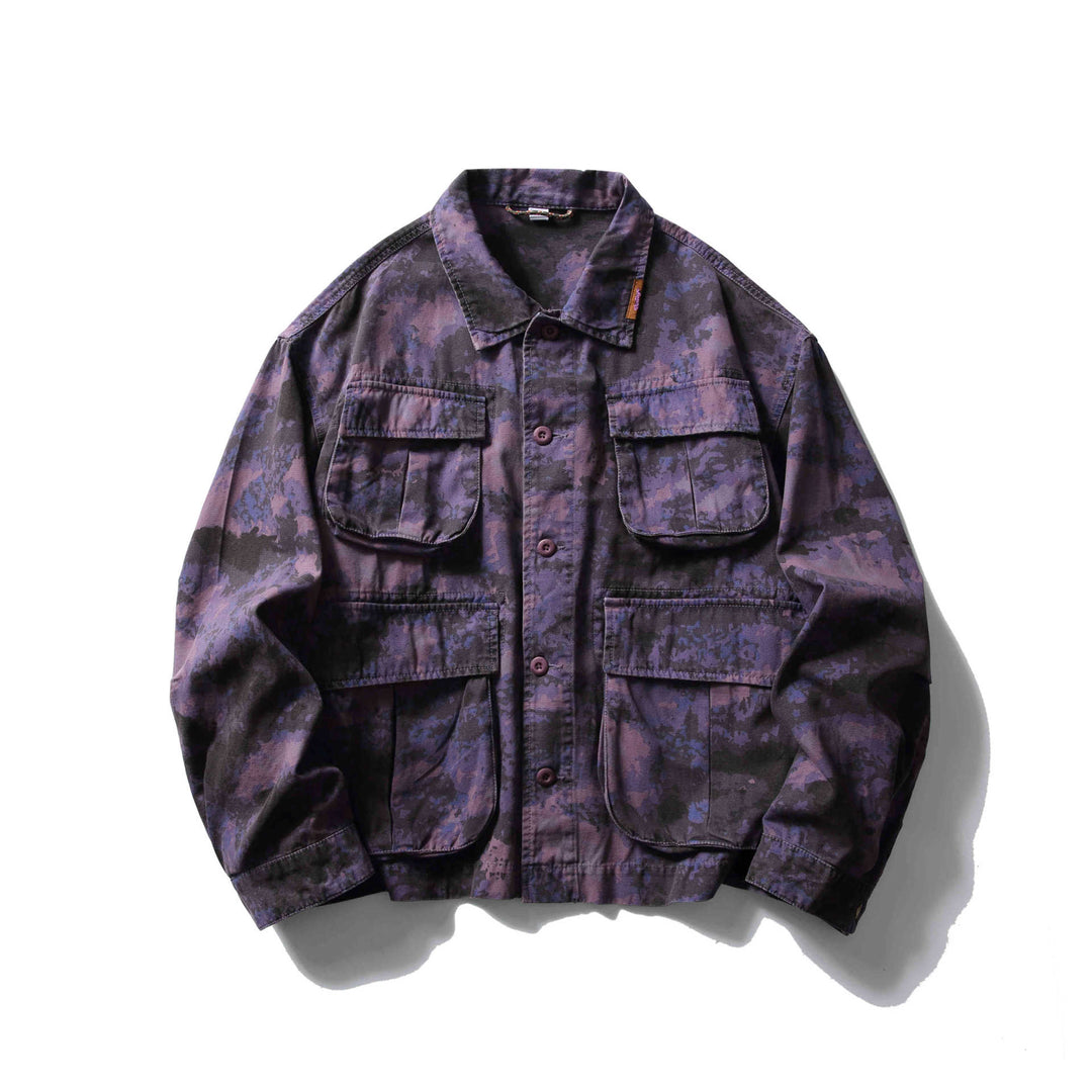 Herren Cargo-Overshirt im Utility-Stil mit Camouflage-Print und Mehrfachtaschen Nord Taschen