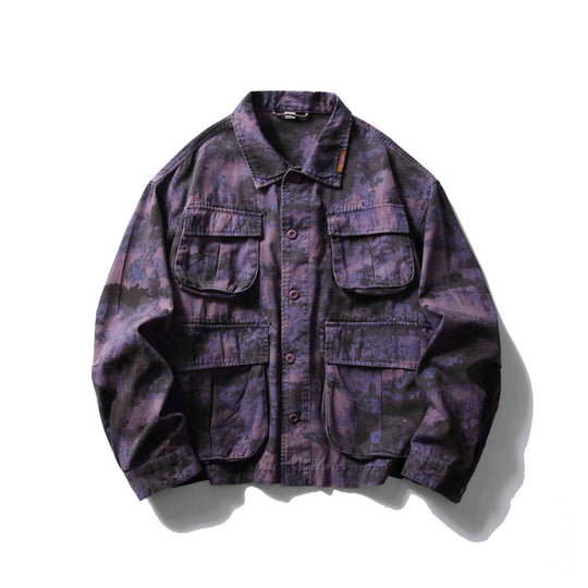 Herren Cargo-Overshirt im Utility-Stil mit Camouflage-Print und Mehrfachtaschen Nord Taschen