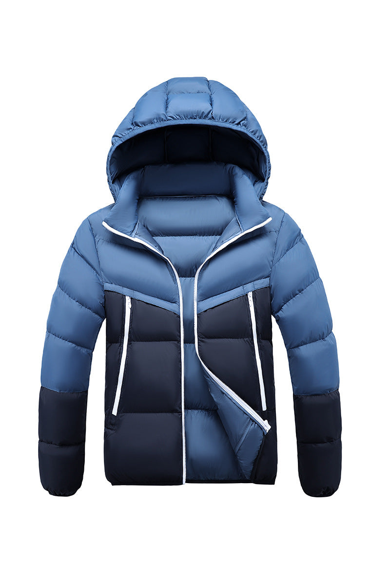 Herren Leichte Steppjacke mit Kapuze und zweifarbiger Blockoptik Nord Taschen