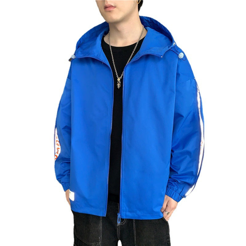 Herren Leichtgewichtige Kapuzenjacke im Oversize-Sportstyle mit Ärmel-Reißverschlüssen Nord Taschen