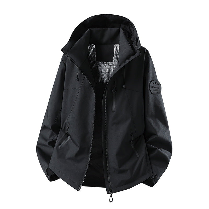 Herren Wasserabweisende Softshelljacke mit Kapuze und Reißverschlusstaschen Nord Taschen