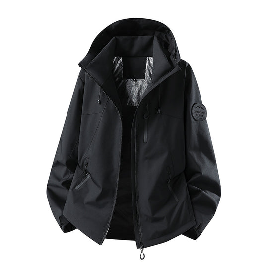 Herren Wasserabweisende Softshelljacke mit Kapuze und Reißverschlusstaschen Nord Taschen