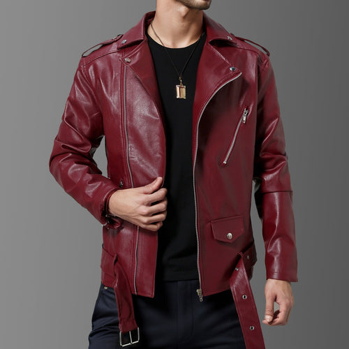 Herren stilvolle Bikerjacke aus hochwertigem Echt Nord Taschen