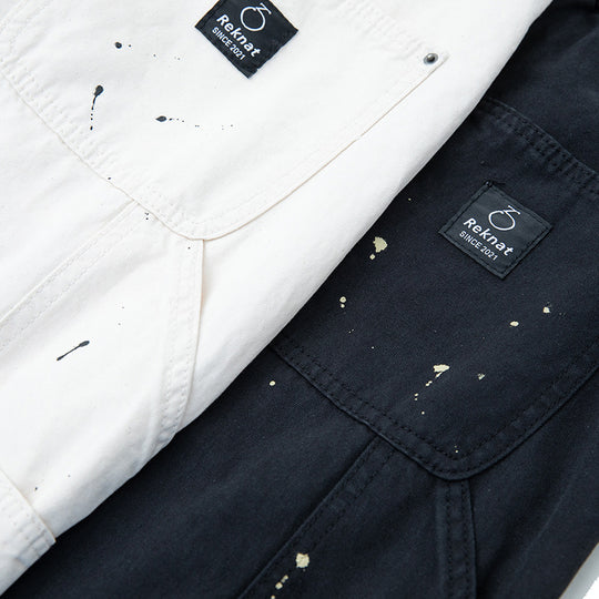 Unisex Weite Canvas-Hose mit elastischem Bund, Tunnelzug und Paint‑Splatter‑Details Nord Taschen