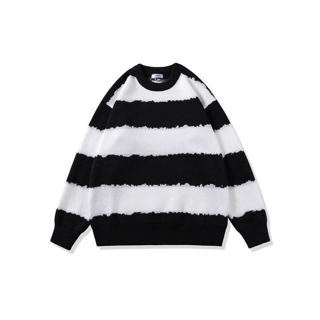 Damen Gemütlicher gestreifter Pullover Nord Taschen