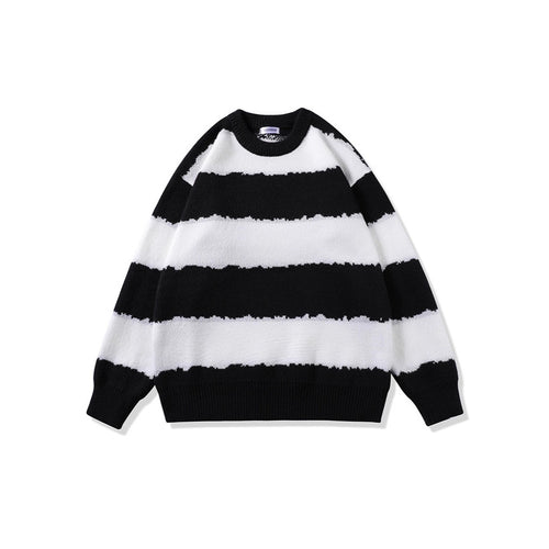 Damen Gemütlicher gestreifter Pullover Nord Taschen