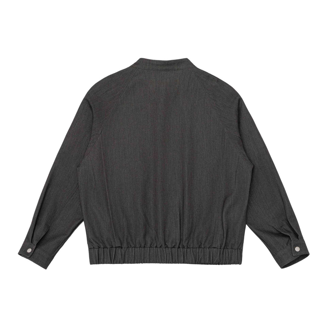 Unisex Kurz geschnittener Denim-Utility-Blouson mit Funnelkragen und Tunnelzugsaum Nord Taschen