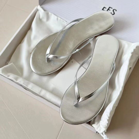 Damen Minimalistische Zehentrenner Sandalen