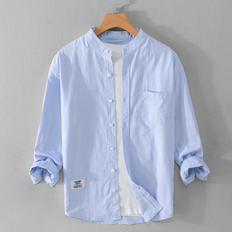 Herren Stehkragen-Overshirt aus Baumwollmix mit Brusttasche und entspannter Passform Nord Taschen