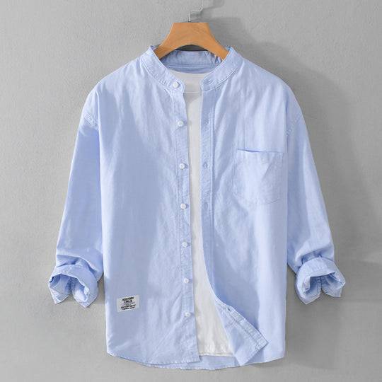 Herren Stehkragen-Overshirt aus Baumwollmix mit Brusttasche und entspannter Passform Nord Taschen