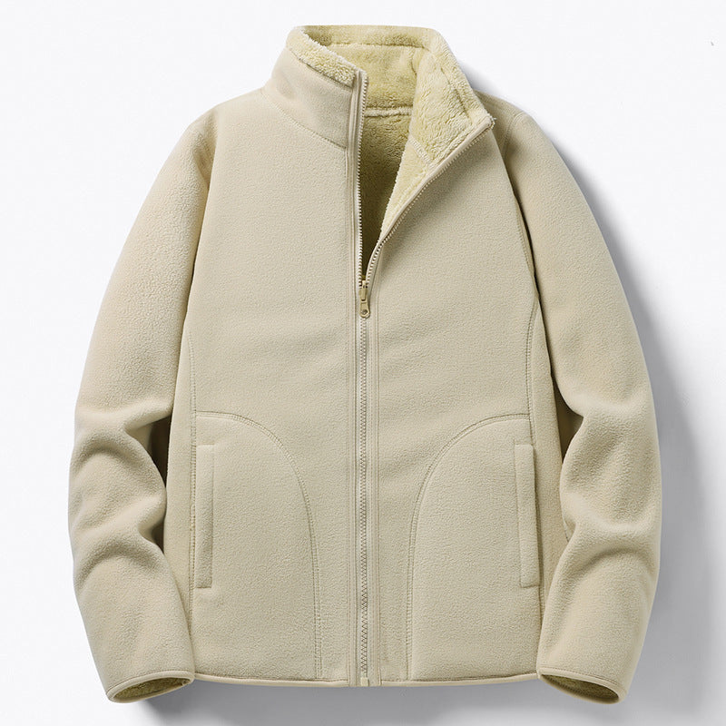 Damen Gefütterte Fleece-Jacke mit Teddyfutter, Stehkragen & durchgehendem Reißverschluss Nord Taschen