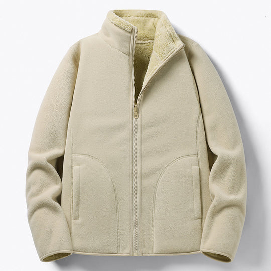 Damen Gefütterte Fleece-Jacke mit Teddyfutter, Stehkragen & durchgehendem Reißverschluss Nord Taschen