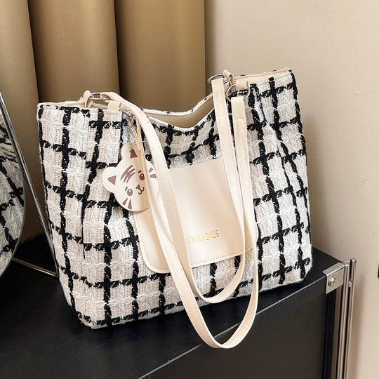 Damen modische Tragetasche im eleganten Karomuster Nord Taschen