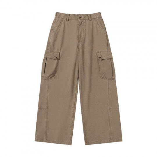 Damen Weite Cargo-Hose mit hohem Bund, großen Klappentaschen und Culotte-Silhouette Nord Taschen