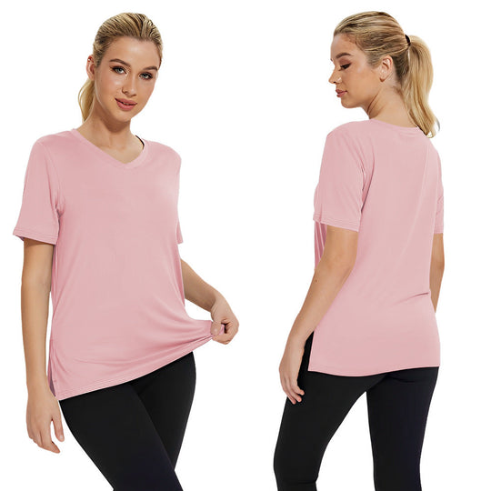 Damen Funktionales V-Ausschnitt Sportshirt mit atmungsaktiver Technologie Nord Taschen