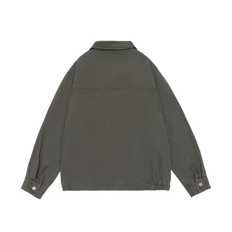 Herren Boxy-Canvas-Fieldblouson mit Druckknopfleiste und großen Utility‑Taschen Nord Taschen