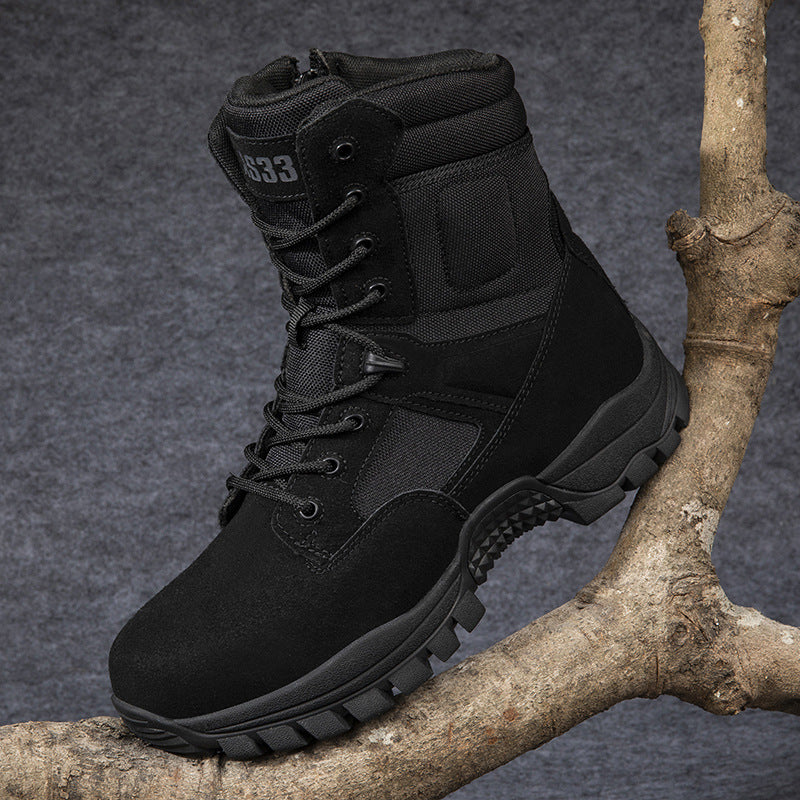 Herren taktische Stiefel mit hohem Knöchelschutz und rutschfester Sohle