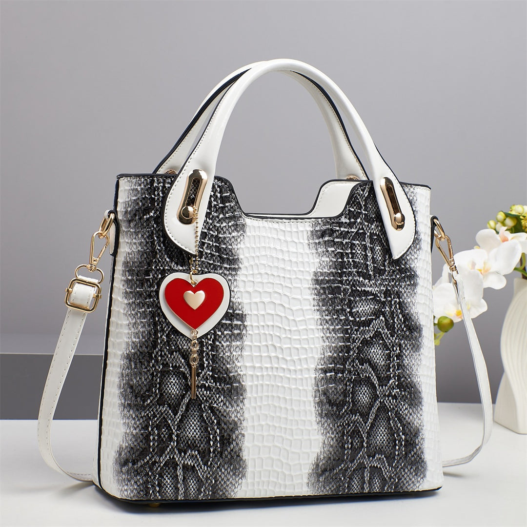 Damen elegante Handtasche mit luxuriösem Krokodil-Look Nord Taschen