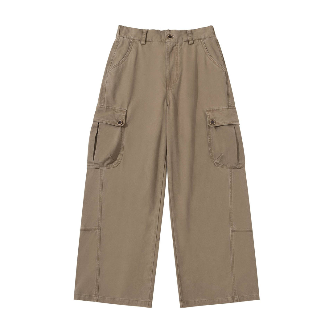 Damen hochgeschnittene Cargo‑Hose mit weitem Bein und Klappentaschen Nord Taschen