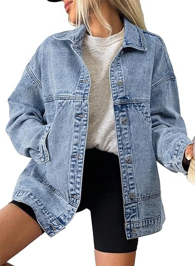 Damen Oversize-Jeansjacke mit kastigem Schnitt und markanten Naht-Details Nord Taschen
