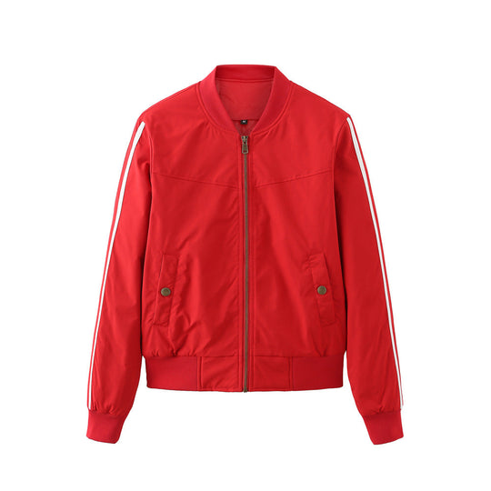 Damen sportliche Bomberjacke mit modischen Seiteneinsätzen und elastischen Bündchen Nord Taschen