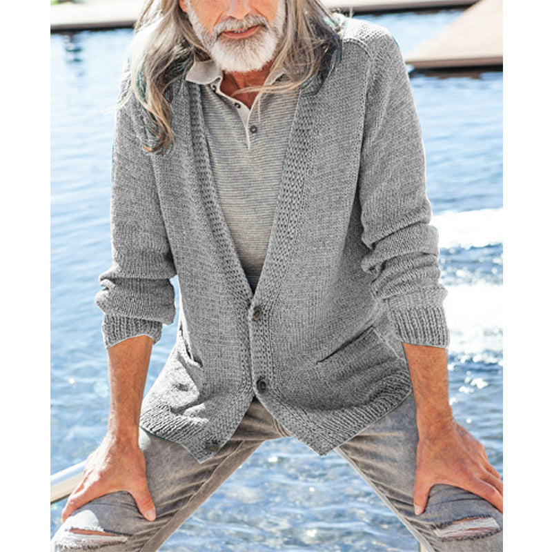 Herren Strickcardigan mit Kapuze und aufgesetzten Taschen Nord Taschen