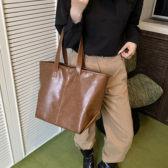 Damen elegante Shopper-Tasche aus hochwertigem Kunstleder mit praktischem Innenfach Nord Taschen