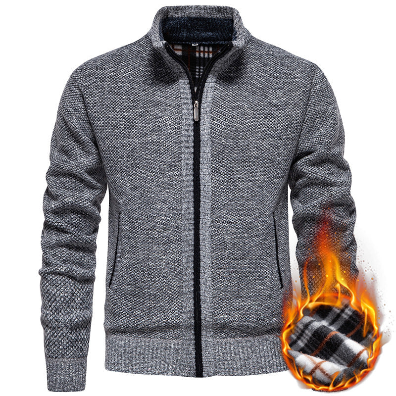 Herren Strickjacke mit hohem Kragen und praktischem Reißverschluss Nord Taschen