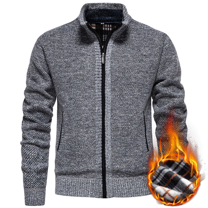 Herren Strickjacke mit hohem Kragen und praktischem Reißverschluss Nord Taschen