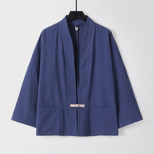 Damen Leichte Kimono-Jacke aus Baumwollmix mit lockerer Passform Nord Taschen