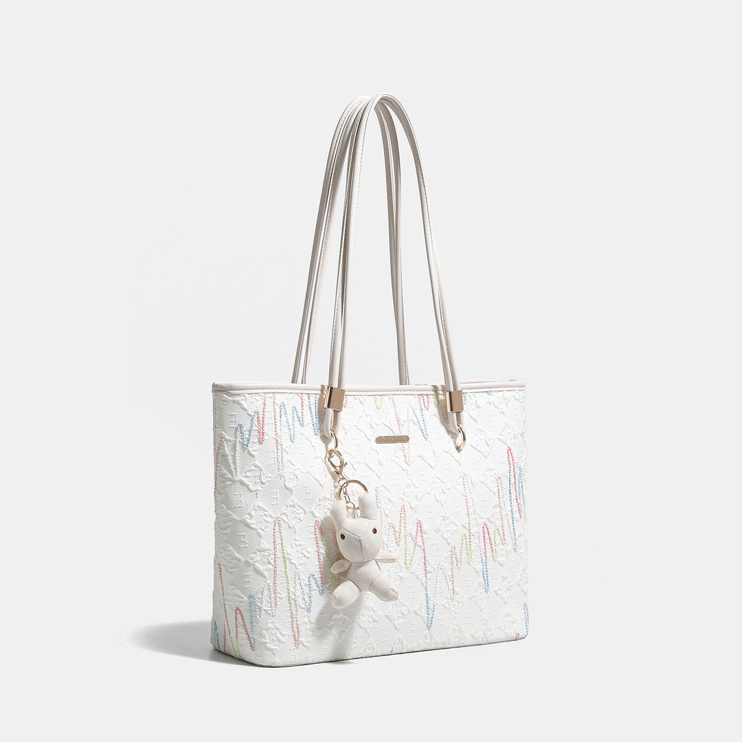 Damen Shopper-Tasche mit floralem Design und verspieltem Zubehör Nord Taschen