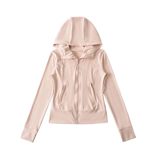 Damen Kapuzen-Sportjacke mit durchgehendem Reißverschluss, taillierter Passform und integrierten Reißverschlusstaschen Nord Taschen