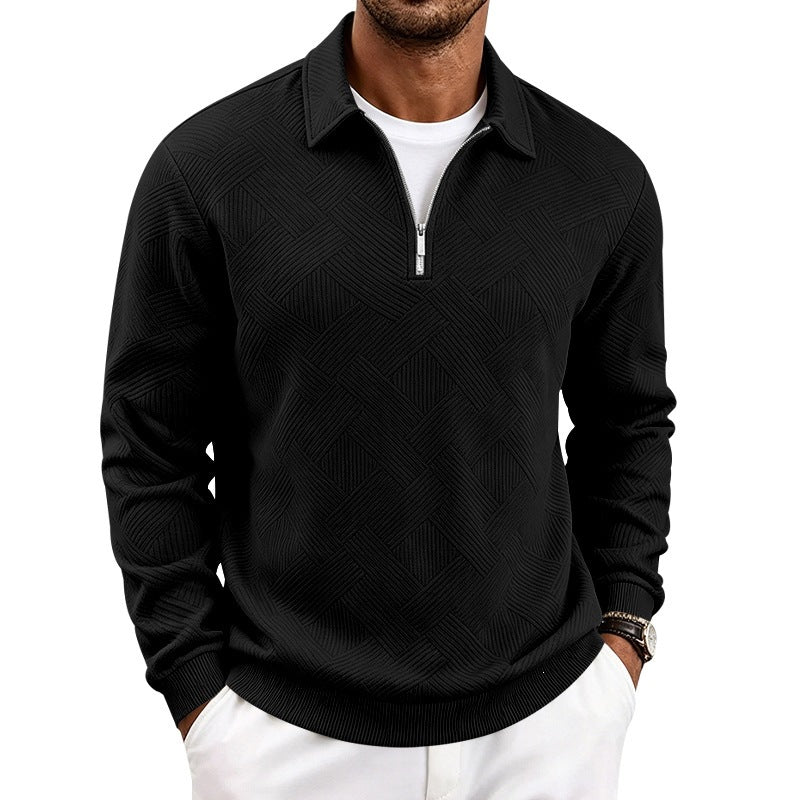 Herren Halbzip-Pullover mit geometrischer Waffelstruktur Nord Taschen